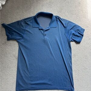 Lululemon Athletica Blue Polo Shirt Metal Vent Design